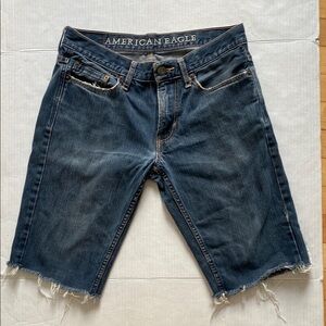 American Eagle Outfitters Dark Blue Denim Shorts Slim Fit Size 30X30